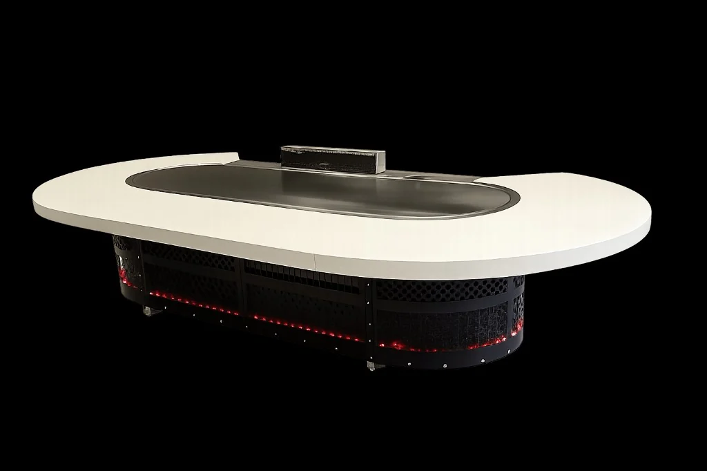 Teppanyaki Table — With Front-end LED Light Strip