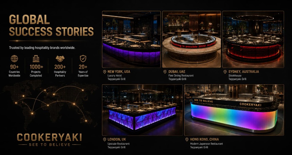 Teppanyaki grills and pizza ovens for professional kitchens