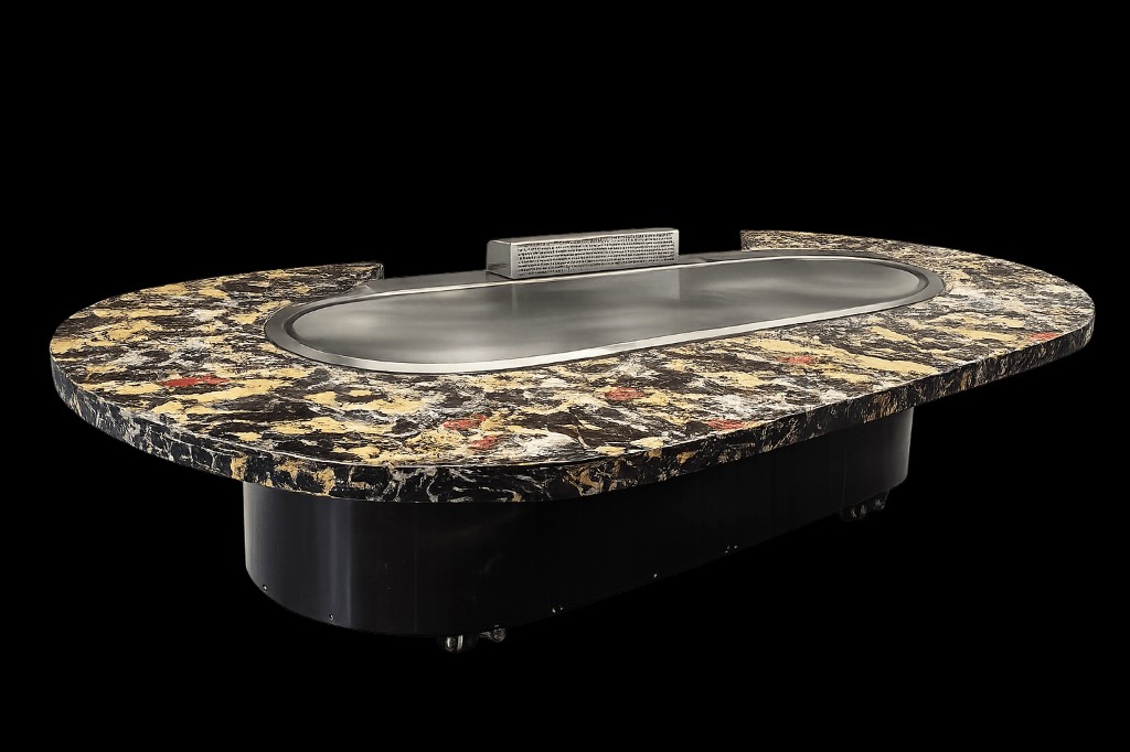 Round Teppanyaki Table — Marble Surface Finish