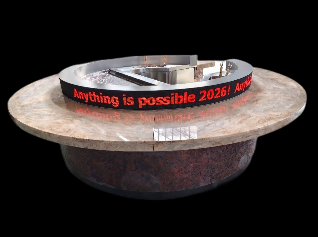 Round Teppanyaki Table with LED Lighting Display